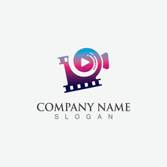 Movie film Strip Logo template vector isolated illustration white background design