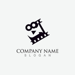 Movie film Strip Logo template vector isolated illustration white background design