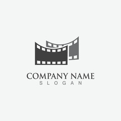 Fototapeta na wymiar Movie film Strip Logo template vector isolated illustration white background design