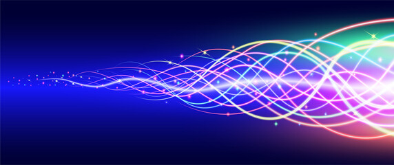 multicolor horizontal light rays