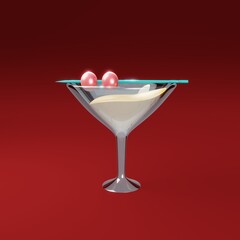 cocktail 3d icon illustration