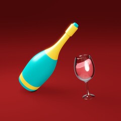 celebration drink 3d icon illustration
