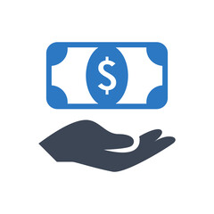Cash payment icon vector graphic