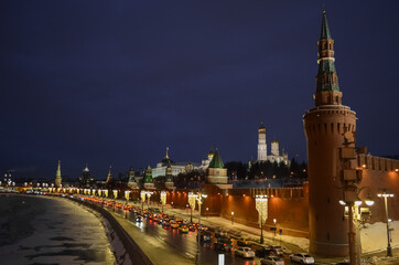 Obraz premium Moscow. Russia. The Red Square. Kremlin. Spasskaya Tower. Russian Federation.