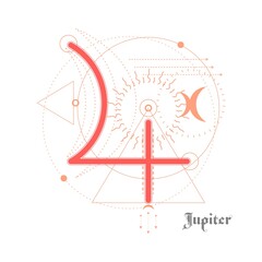 Zodiac and astrology symbol of the Jupiter planet