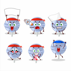 Mascot design style of sweet blueberry lolipop character as an attractive supporter