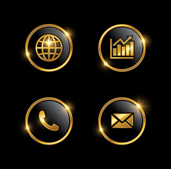 Golden Web Development Icon Set