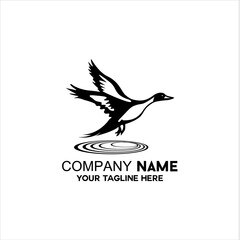 Fototapeta premium flying swan silhouette logo illustration