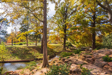 Beautiful fall color of the Will Rogers Gardens