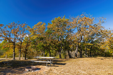 Fototapeta premium Fall color of the Osage Hills State Park