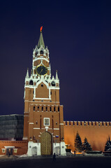 Fototapeta na wymiar Moscow. Russia. The Red Square. Kremlin. Spasskaya Tower. Russian Federation.