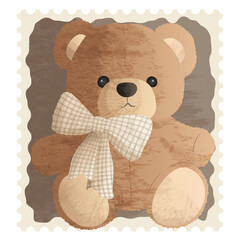 Cute Teddy Bear Doll with a Bow