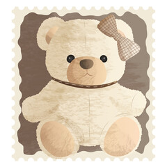 Cute Teddy Bear Doll with a Bow