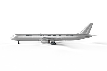 Airplane on white background mock up