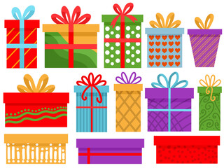 Set of gift box Christmas illustration