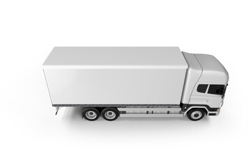 Big Truck Trailer on white background mockup