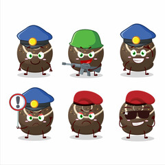 A dedicated Police officer of truffle chocolate candy mascot design style