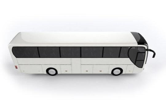 Bus on white background mockup