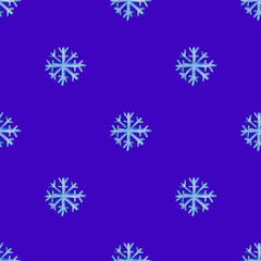 Fototapeta na wymiar seamless Christmas pattern with snowflakes on a blue background