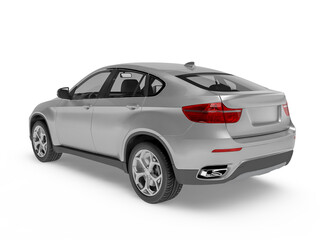 Naklejka premium White Suv car on white background mockup