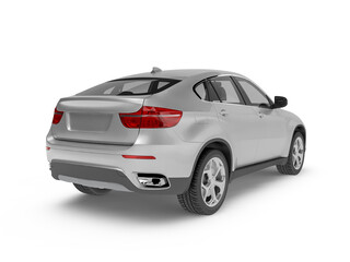 Fototapeta premium White Suv car on white background mockup