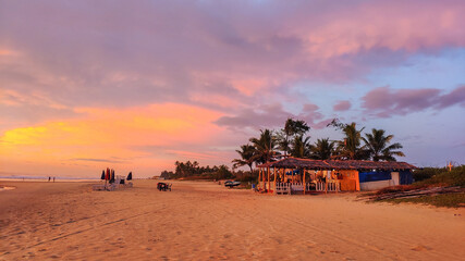 sunset on the Goa's beach - obrazy, fototapety, plakaty