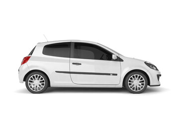 White small car on white background mock up