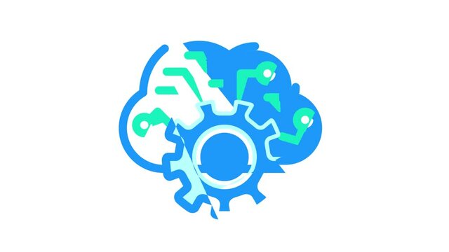 Erp Enterprise Resource Planning color icon animation. Erp Working Process And Goods Production Control, Time Intervals And Deadline, Reporting System And Organization