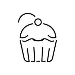 cupcake vector thin line icon
