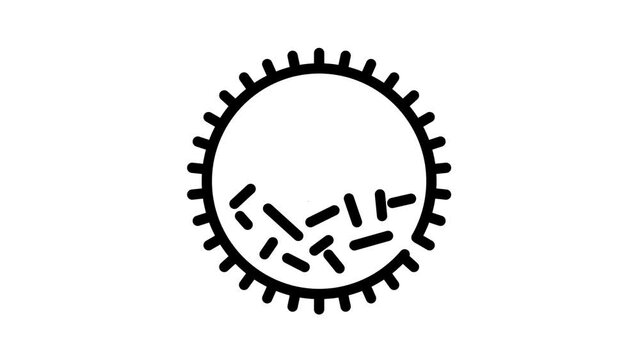 Pathogen Virus Disease line icon animation. Pathogen Bacteria And Protozoa Malaria, Mold On Bread And Vibrio Cholerae