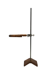 Stand and Clamp Holder isolated on white background with clipping path. 
Chemistry laboratory equipment.