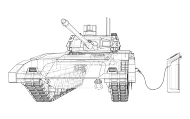 Electric Tank Charging Station Sketch