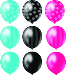 Balloons clipart TIKTOK Color. Party clipart. Colorful single balloon clipart. Bunches of balloons clipart. Digital