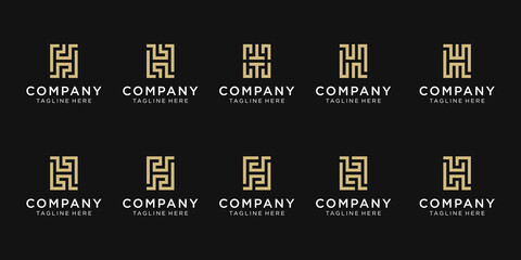 set of creative initial letter H logo template.