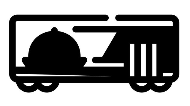 Railroad Transport line icon animation. Train Wagon Restaurant And Carriage, Hyperloop And Maglev, Railroad Limiter And Railway Station