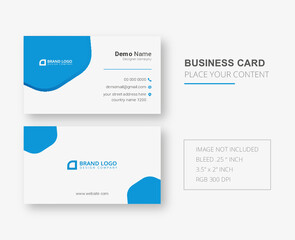Modern business card print templates. Personal visiting card with company logo. 
