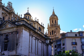 Fototapeta premium City of Jaen with a tall tower of its UNESCO World Heritage Cathedral. Andalusia.