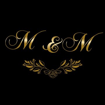 wedding couple initials logo letter on monogram MM