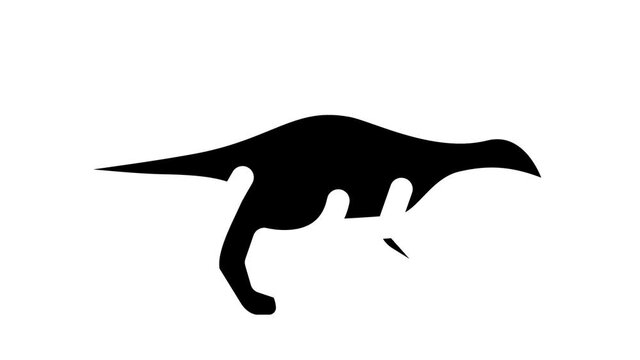 Dinosaur Wild Animal glyph icon animation. Spinosaurus And Arrhinoceratops, Ankylosaurus And Mosasaurus Prehistoric Dinosaur