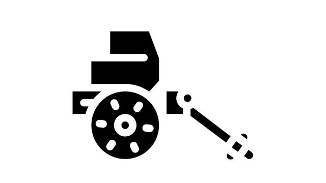 Siege Engine Catapult glyph icon animation. Ancient Weapon And Cores, Arrow Thrower And Siege Tower, Trebuchet And Hook Destroyer