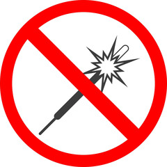 Ban on the use of sparklers with sparks.