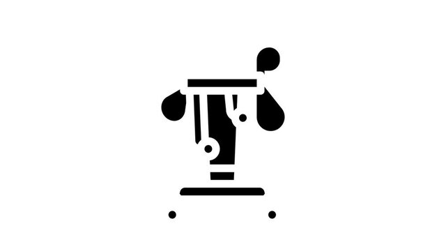 Physical Therapy Aid glyph icon animation. Magnetic Therapy Device And Laser, Massager, Physiotherapy Complex And Ultrasonic Inhaler