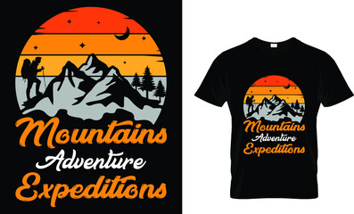 Mountains adventure expeditions - Mountain T-shirt Design