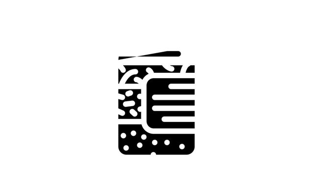 Canned Food Nutrition glyph icon animation. Canned Peach And Pineapple, Salted Cucumbers And Mushrooms, Sauce And Syrup