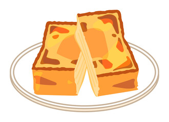 半分にカットしたフレンチトースト