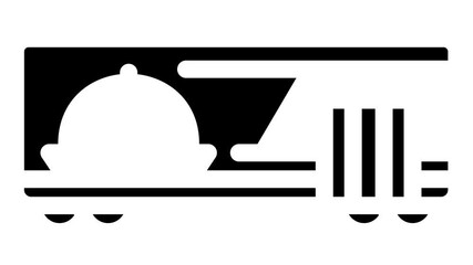 Railroad Transport glyph icon animation. Train Wagon Restaurant And Carriage, Hyperloop And Maglev, Railroad Limiter And Railway Station