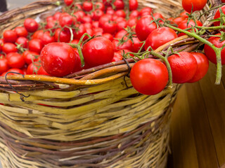 Fototapeta na wymiar Fresh Organic Tomato in a Grocery Market