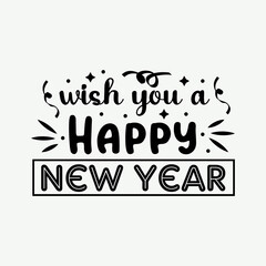 Fototapeta premium Wish you a happy new year typography