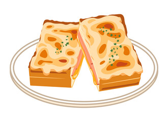 半分にカットしたクロックムッシュ