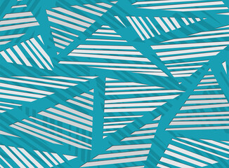 Minimalist blue background with abstract black triangle stripe pattern